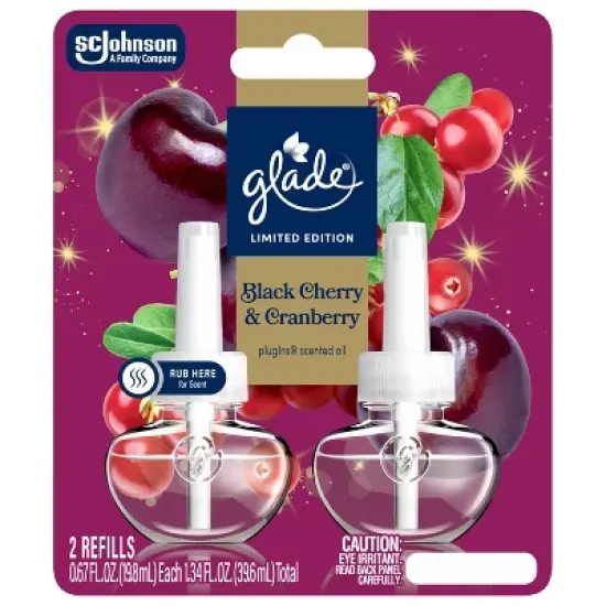 Glade PlugIns Scented Oil Air Freshener Refills - Black Cherry & Cranberry - 1.34 fl oz/2ct image {2}