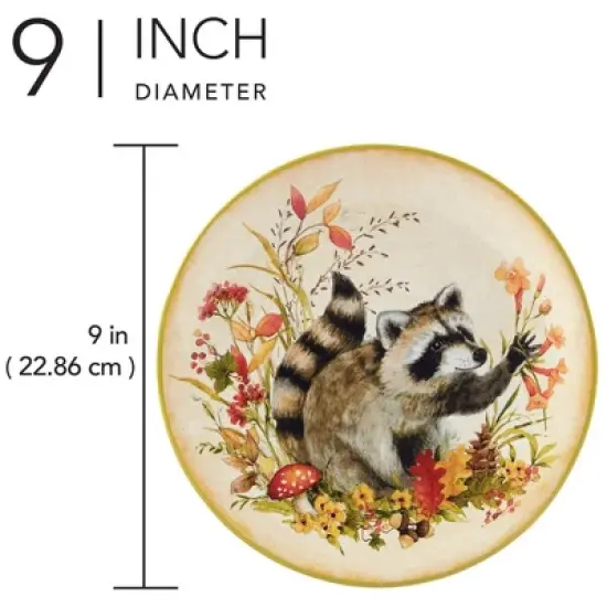 Certified International Set of 4 Woodland Critters Dessert Plates image {3}