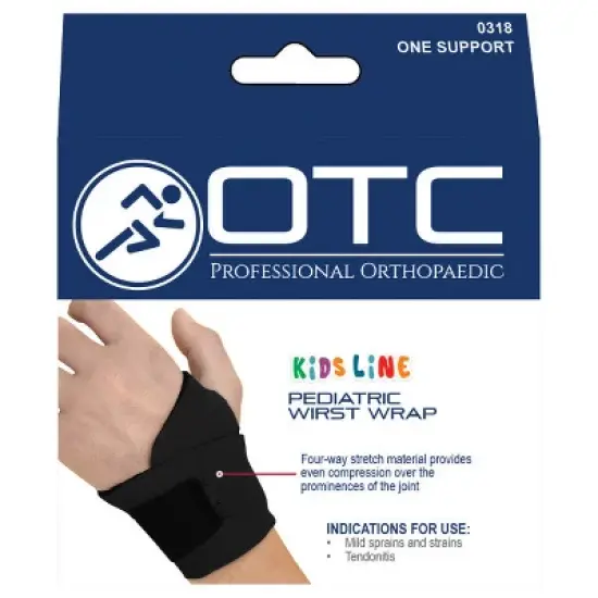 OTC Kidsline Wrist Wrap, Compression Support, Reversible, Black image {3}