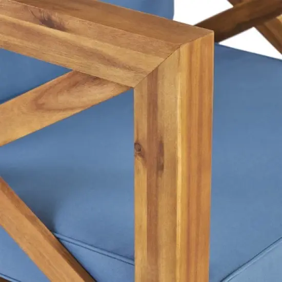 Modern Patio Arm Chair,High-quality Patio Chair With Cross-back Acacia Wood Frame,Patio Chairs With Traditional Slatted Seating-Maison Boucle image {5}