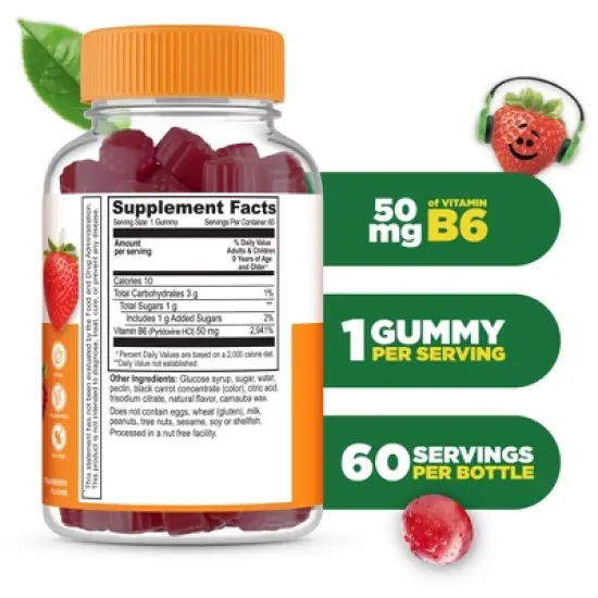 Lifeable - Vitamin B6 - Kids - 60 Gummies image {1}