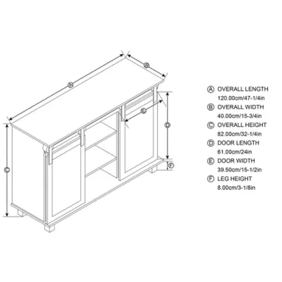 Modern Industrial Storage Cabinet with Sliding Doors - Glitzhome image {10}