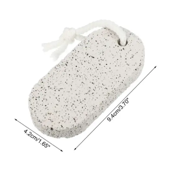 Unique Bargains Fine and Coarse Double Sided Oval Exfoliating Scrub Stone Foot File Gray 2Pcs image {3}