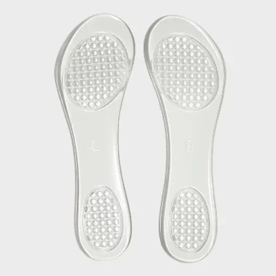 Fab Feet Women's by Foot Petals 3/4 Gel Insoles Shoe Cushion Clear - Size (6-11): Urethane Material, Foot Pain Relief image {1}