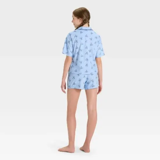 Girls' Short Sleeve Button-Down Pajama Set - art class&trade; image {1}