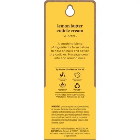 Burt's Bees Lemon Butter Cuticle Cream - 0.6 fl oz image {1}