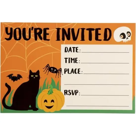 Juvale 60-Pack Halloween Invitation Cards with Orange Envelopes and Seals (4 x 6 inches) image {6}