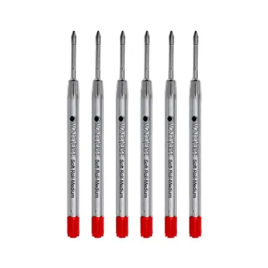 Monteverde Ballpoint Pen Refill Medium Point Red Ink 6 Pack (P133RD) image {1}