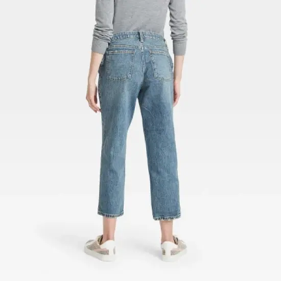 Under Belly Cropped Vintage Straight Maternity Jeans - Isabel Maternity by Ingrid & Isabel&trade; Medium Blue 18 image {1}