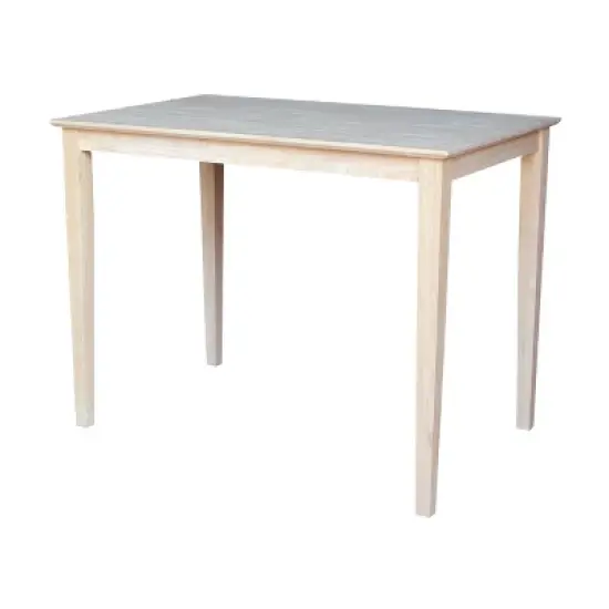 30" X 48" Solid Wood Counter Height Table Unfinished - International Concepts image {5}