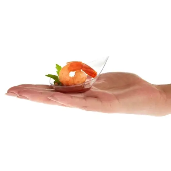 Juvale 72-Piece Clear Plastic Disposable Tear Drop Appetizer Plates & Spoons Server Set image {5}