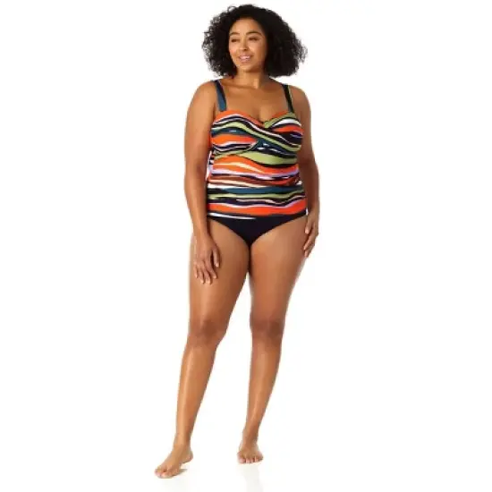 Anne Cole Plus - Women's Twist Front Bandeaukini Swim Top image {2}