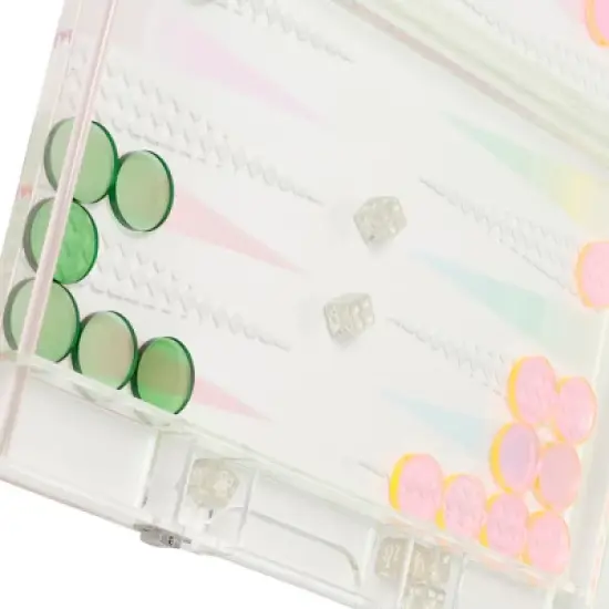 Sunnylife Lucite Backgammon - Ombre Sherbert - Classic Game, Carry Case image {6}