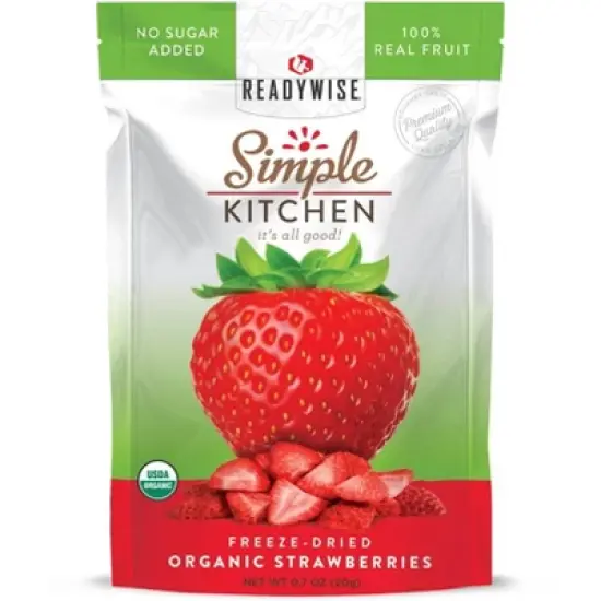ReadyWise Simple Kitchen Organic Freeze Dried Strawberries - 4.2oz/6ct image {1}