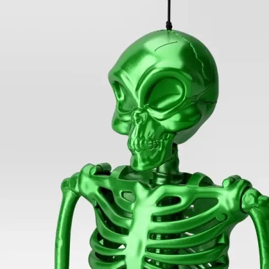 24" Poseable Alien Skeleton Halloween Decorative Prop Ghoulish Glow Green - Hyde and EEK! Boutique&trade; image {2}