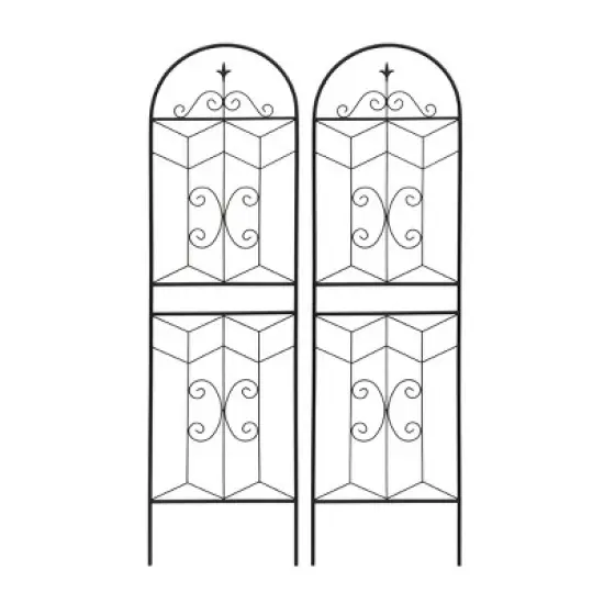MOEPISY 2 Pack Metal Garden Trellis 71 inch x 19.7 inch Rustproof Trellis Black image {11}