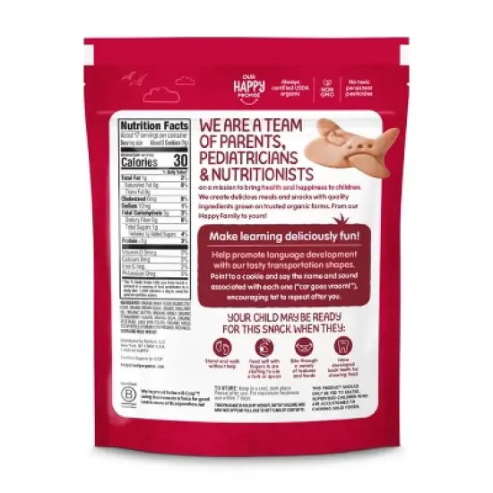 Happy Baby, Happy Family HappyTot Transportation Baby Cookies - Strawberry - 4.4oz image {6}