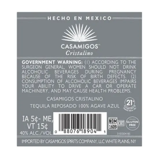 Casamigos Cristalino - 750ml Bottle image {6}