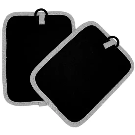 Home Mart Goods Grey Heat Resistant Thick Soft Quilted Lining Kitchen Oven Pot Holders With Neoprene and Cotton Non-slip - 2 Pack image {4}