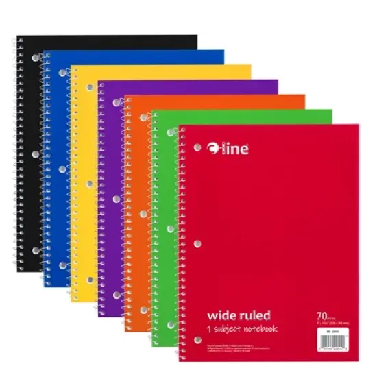 C-Line&reg; 1-Subject Notebook, 70 Page, Wide Ruled, Black, Pack of 12 image {3}