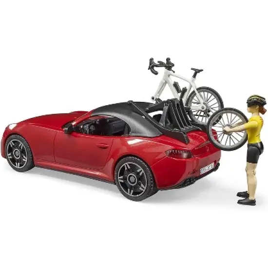 Bruder Roadster with Road Bike and Figure image {3}