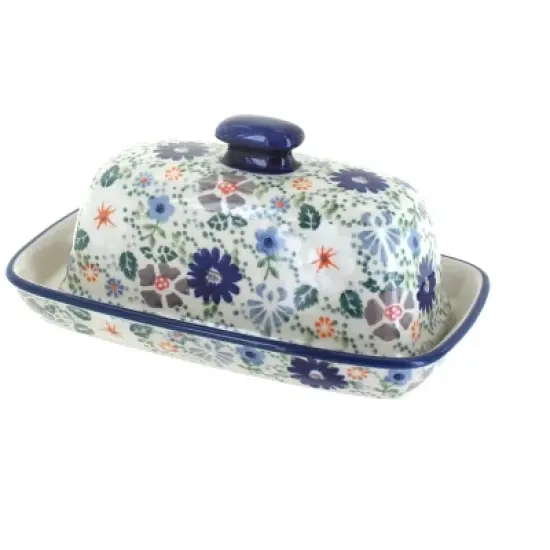 Blue Rose Polish Pottery M074 Manufaktura Butter DIsh image {5}