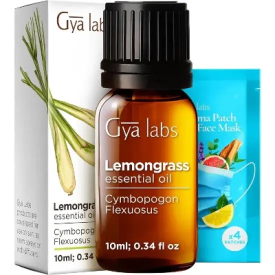 Gya Labs Lemongrass Essential Oil 0.34 Fl Oz Earthy & Zesty Scent for Hair Skin Candle Making image {8}