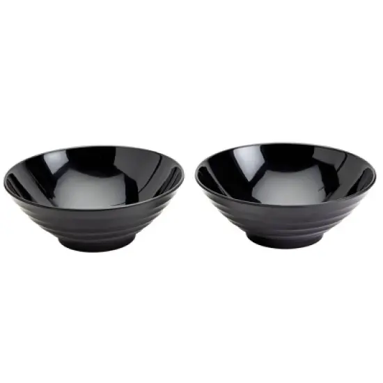 Infuse 2pc 8" Melamine Ramen Bowls Black image {2}