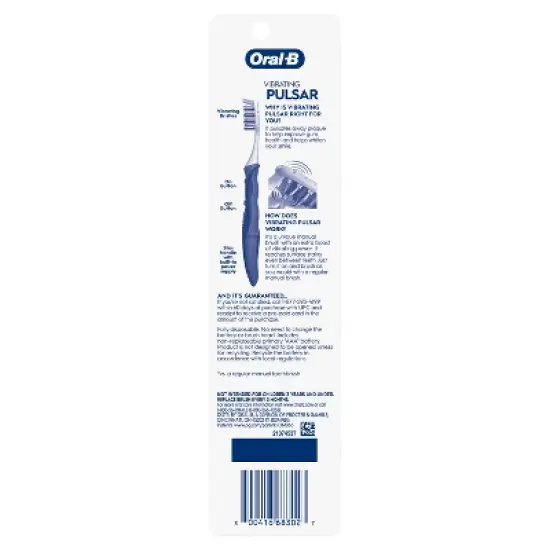 Oral-B Pulsar Pro-Health Battery Powered Toothbrush - Medium - 2pk image {7}