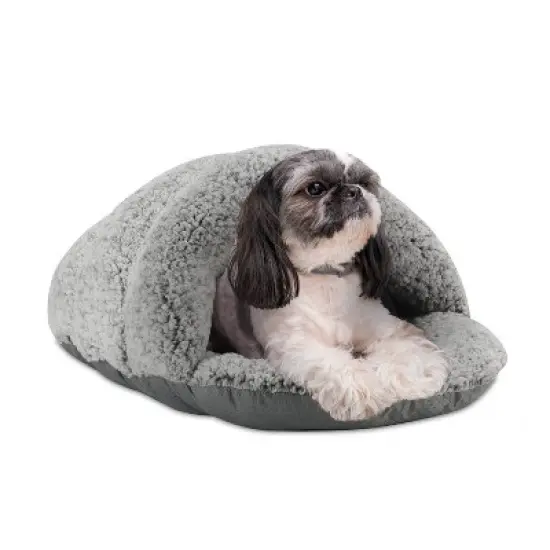 Sleepy Pet Slipper Covered Dog Bed - Silver image {3}