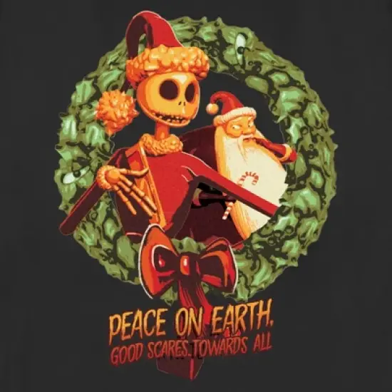 Women's The Nightmare Before Christmas Christmas Jack Peace on Earth Good Scares Towards All T-Shirt image {1}