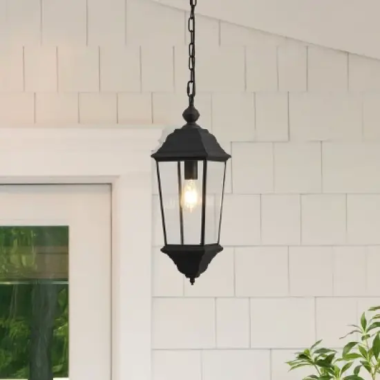 Teri 7" Outdoor Pendant - PLT4083 - Black - Safavieh image {3}