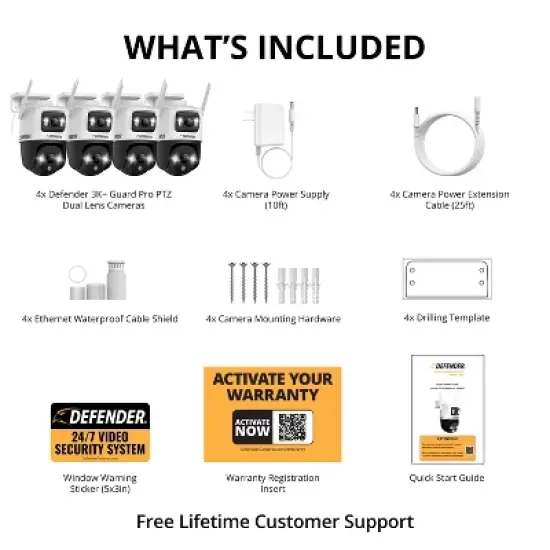 AI POWERED Guard Pro 3K PLUS Dual Lens PTZ Wi-Fi 6 Plug-in Security Camera, 4 Pack image {10}