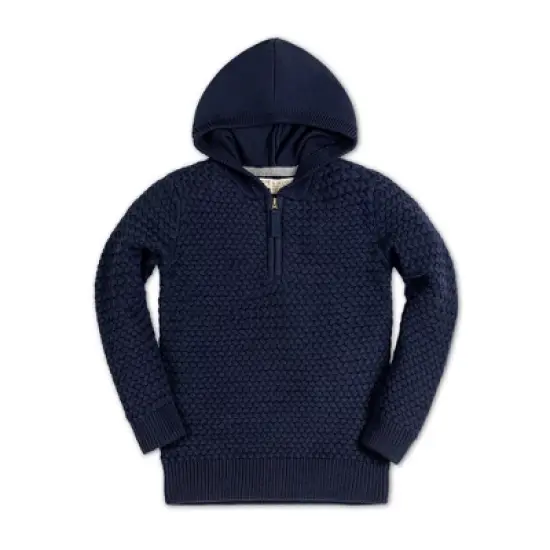 Hope & Henry Boys' Long Sleeve Hooded Half Zip Sweater, Kids image {6}