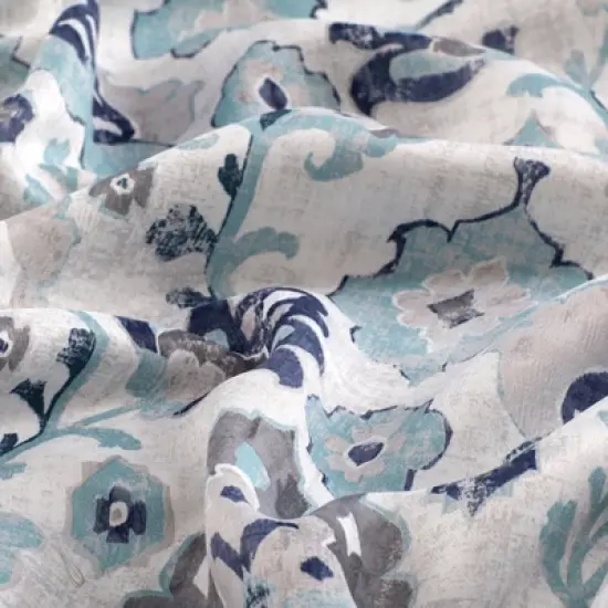 Kate Aurora Contemporary Influencer 2 Piece Water Color Damask Medallion Rod Pocket Window Curtain Panels image {5}