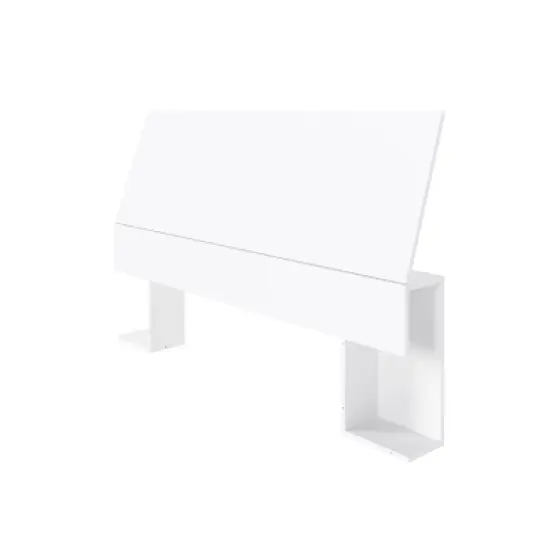 Nexera Twin Avenue Lateral Storage Headboard White: Engineered Wood, Modern Design, Book Space image {1}