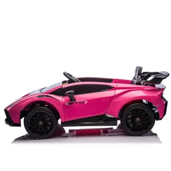 Lamborghini Huracan Sto 24V Kids Ride-On Drift Car, Electric Racing Sports Car Toys with 360&deg; Spin, LED, Music, USB Port, Ages 3-8 image {2}