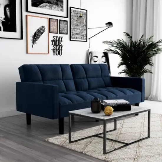 Holly Convertible Sofa Sleeper Futon with Arms - Room & Joy image {1}