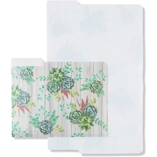Paper Junkie 6-Pack Cactus Succulent Plastic File Cabinet Folders with 1/3 Cut Tab A4 Letter Size Document image {5}