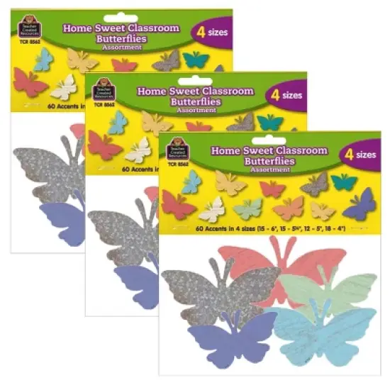 Teacher Created Resources&reg; Home Sweet Classroom Butterflies Accents, Assorted Sizes, 60 Per Pack, 3 Packs image {2}