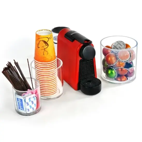 Azar Displays 4", 5", 6" Dia. Deluxe Clear Acrylic Cylinder Bin Set for Counter image {4}