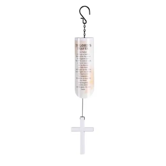 Dicksons The Lord Prayer KJV, White/Tan 23.5 x 3 Inch Aluminum Noisemaker Windchime image {2}