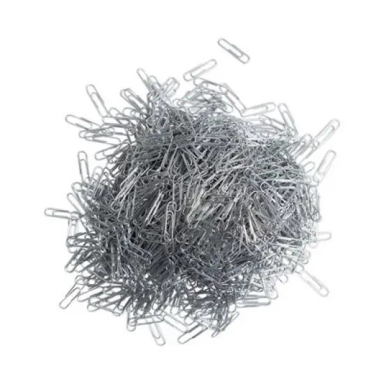 U Brands Paper Clips, Medium, Vinyl-Coated, Silver, 200 Clips/Box, 5 Boxes/Pack image {4}