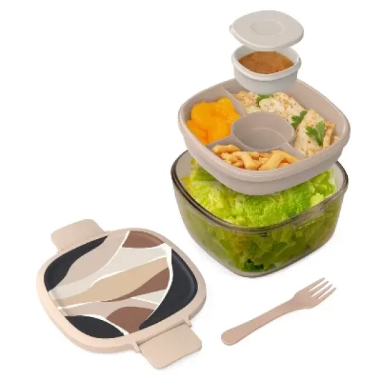 Bentgo 7.6c Glass All-in-One Salad Container Mod Curves image {11}