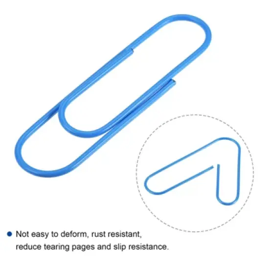 Unique Bargains Large Size Metal Prevent Tearing Pages Home Office Paper Clip 20 Pcs image {3}