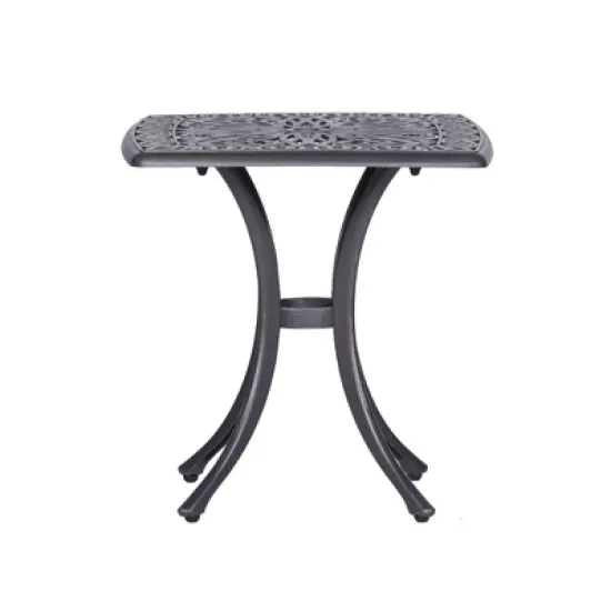 PAGED Stylish Outdoor Dining Table Resin Patio Table with Tempered Glass Tabletop for Patio, Lawn, Courtyard image {2}