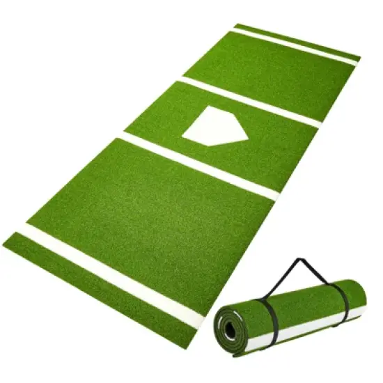 VEVOR Baseball Softball Hitting Batting Mat, 10' x 3.8' Indoor/Outdoor Softball Mat, Lined & Foam Backing Anti-Slip Anti-Fade Softball Training Aid image {8}