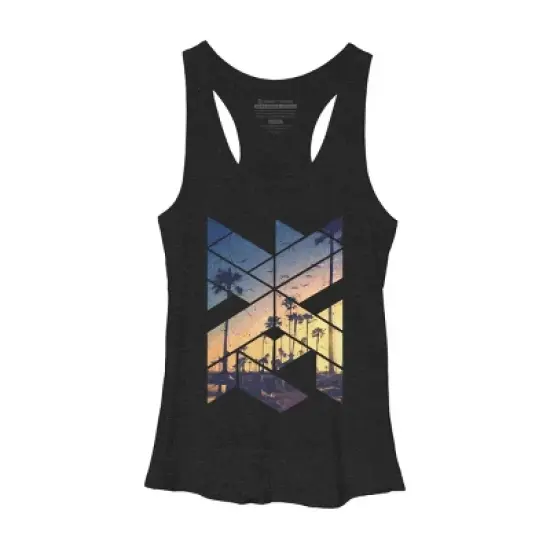 Women's Design By Humans Vintage Palm Beach Geometric By Magnussons Racerback Tank Top image {3}