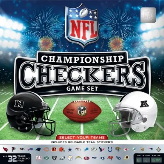 MasterPieces Officially licensed NFL League-NFL Checkers Board Game for Families and Kids ages 6 and Up image {1}