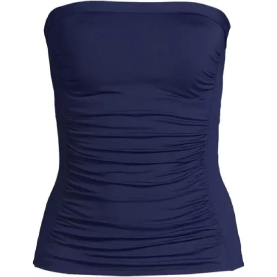 Lands' End Women's Strapless Bandeau Tankini Top Swimsuit with Removable and Adjustable Straps image {7}